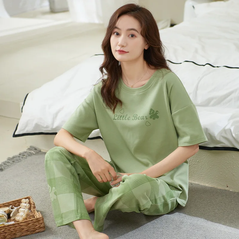 ring Short Sleeved Plus Size 3XL Pajama Women's Pajama Sets Pyjamas Femme Sleepwear Female Loungewear Pijama Mujer Homewear
ring Short Sleeved Plus Size 3XL Pajama Women's Pajama Sets Pyjamas Femme Sleepwear Female Loungewear Pijama Mujer Homewear