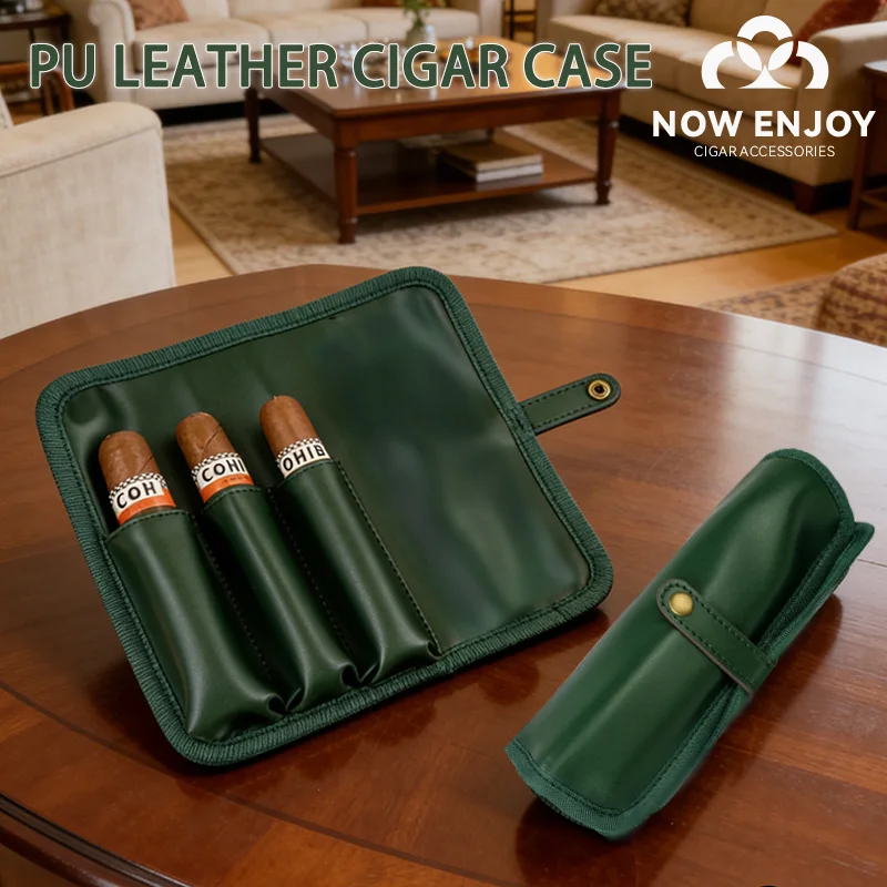 High-end microfiber PU leather cigar case Portable and waterproof cigar storage pouch 3-piece capacity gift for father/boyfriend
High-end microfiber PU leather cigar case Portable and waterproof cigar storage pouch 3-piece capacity gift for father/boyfriend