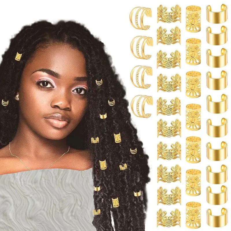 Gold Crown Dreadlock Hair Rings 40Pcs Metal Alloy for Woman Girls Braids Party Festival Daily Non Slip Lightweight High Quality
Gold Crown Dreadlock Hair Rings 40Pcs Metal Alloy for Woman Girls Braids Party Festival Daily Non Slip Lightweight High Quality