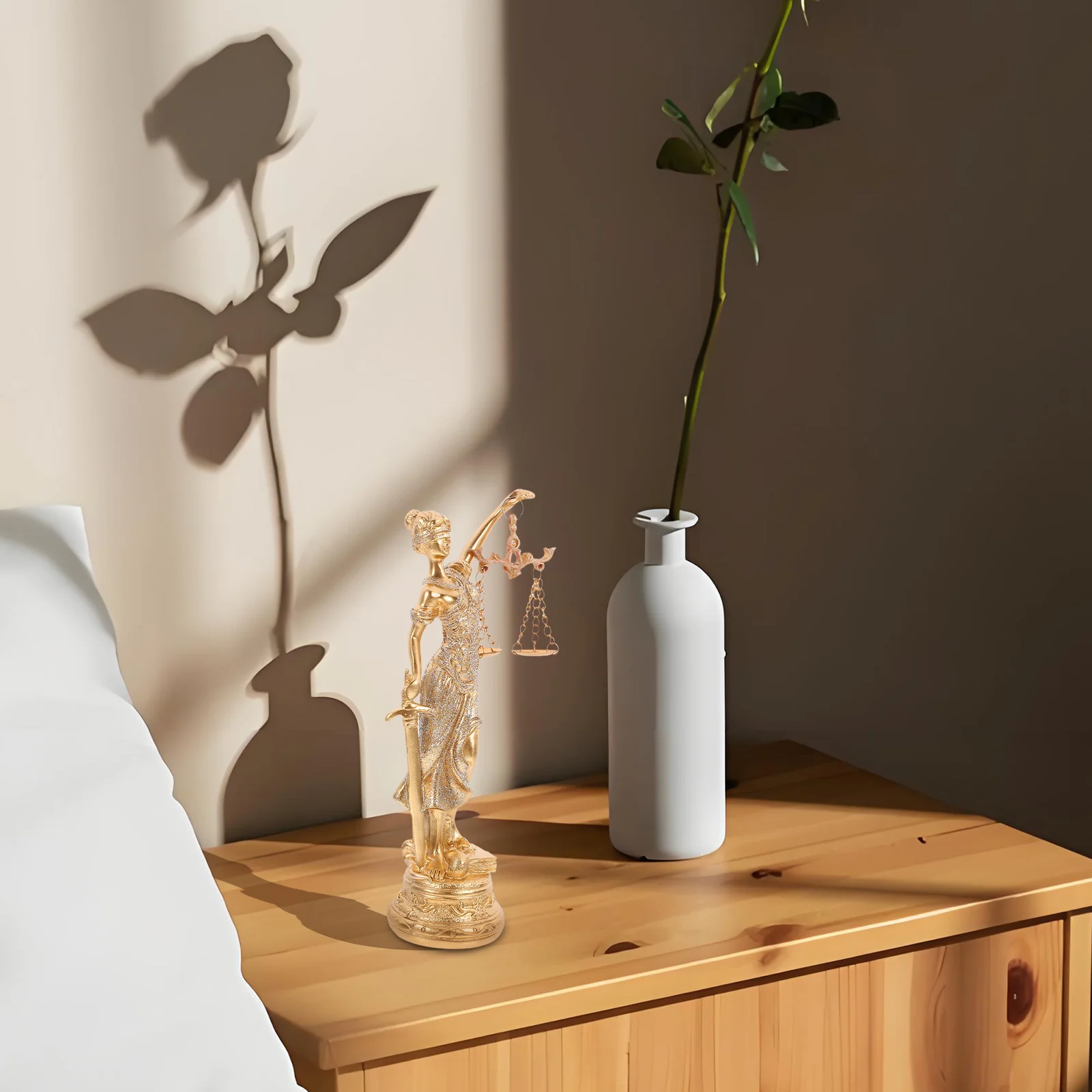 Justice Goddess Resin Statue Sophisticated Office Desk Decoration Greek Sculpture Scales Blindfold Balance Statue
Justice Goddess Resin Statue Sophisticated Office Desk Decoration Greek Sculpture Scales Blindfold Balance Statue