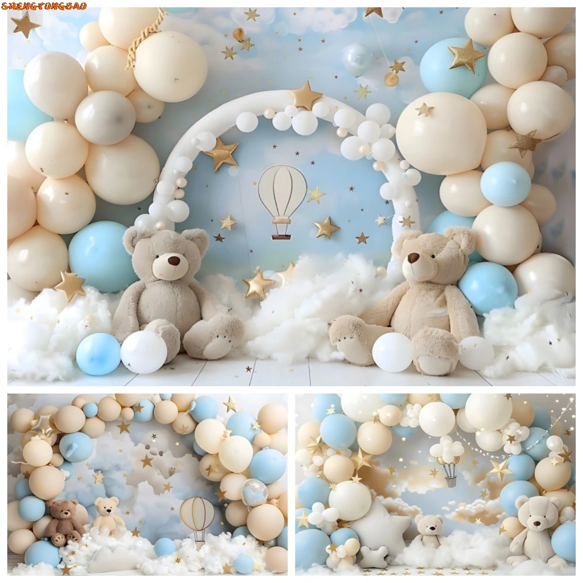 Baby Shower Birthday Party Decorations Backdrop White Cloud Blue Wall Bear Stars Balloon Photography Background Photobooth Props
Baby Shower Birthday Party Decorations Backdrop White Cloud Blue Wall Bear Stars Balloon Photography Background Photobooth Props