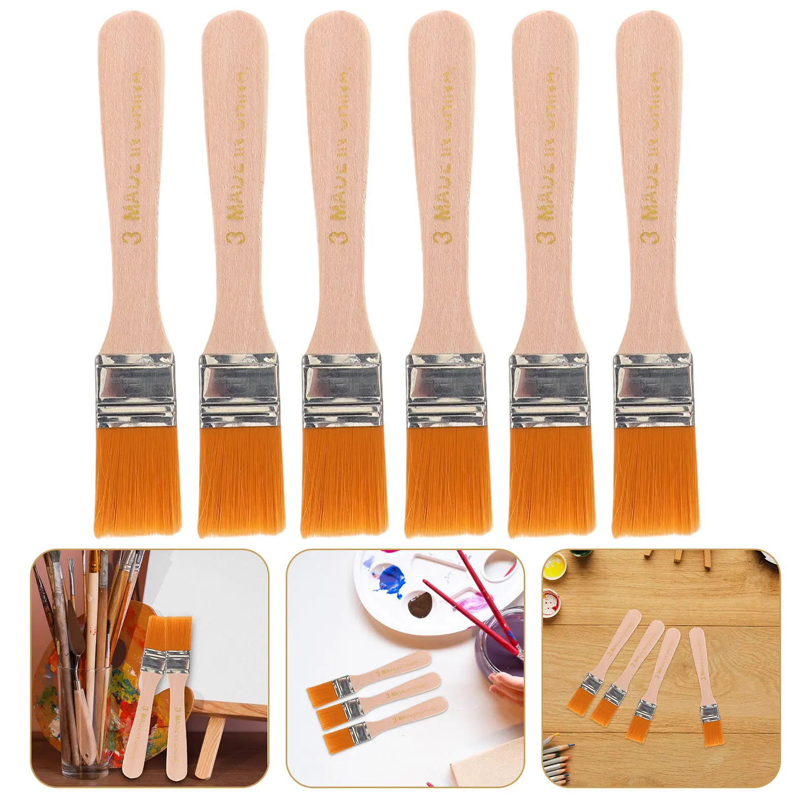 6Pcs Versatile Nylon Brush Set Wood Handle for Wall Painting Furniture Refinishing Cabinet Door Fence Trim Oil Canvas Watercolor
6Pcs Versatile Nylon Brush Set Wood Handle for Wall Painting Furniture Refinishing Cabinet Door Fence Trim Oil Canvas Watercolor