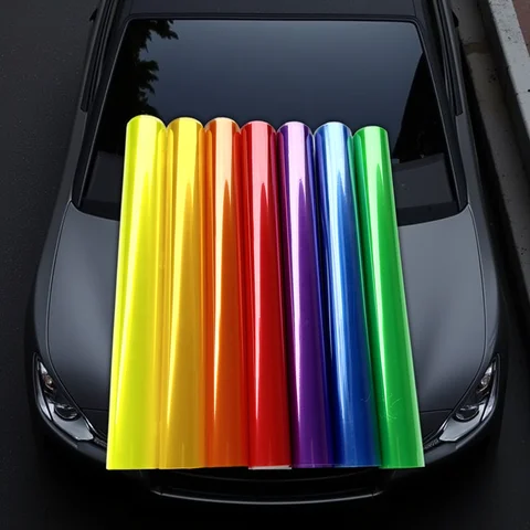 30X120cm Chameleon Car Headlight Taillight Wrap Cover Film Gloss Transparent Light Black Smoke PVC Film Foil Sticker Car Styling
