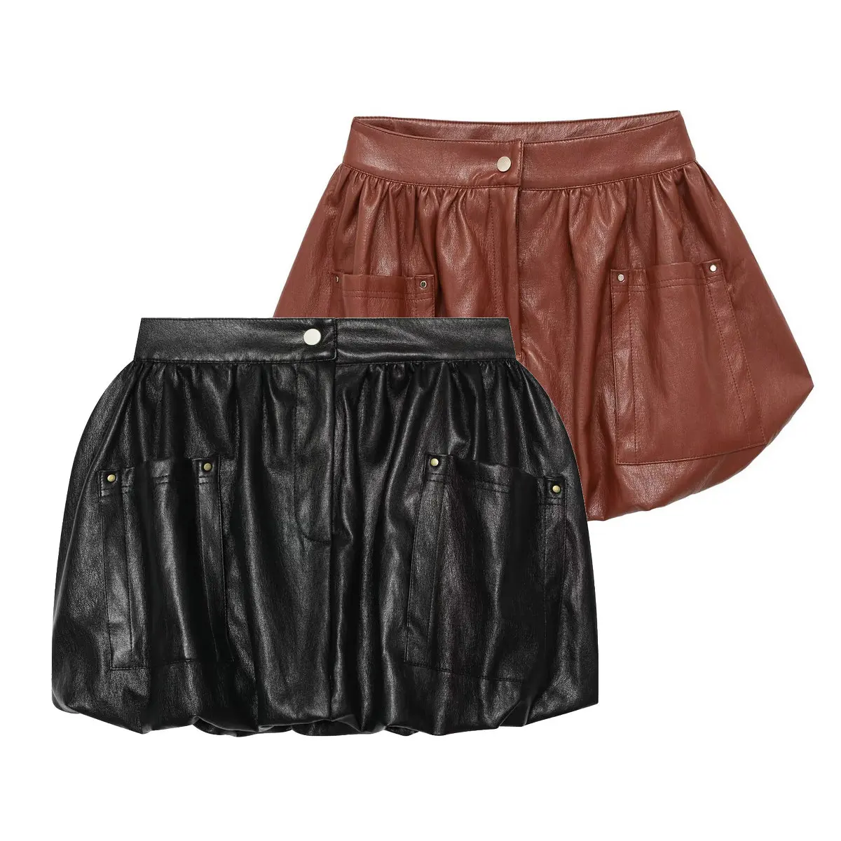 2026 Women's Elastic Waist Pleated Puffy Ball Gown Mini Skirts Lady Vintage Chic Faux Leather PU Rivet Folds Design Street Dress
2026 Women's Elastic Waist Pleated Puffy Ball Gown Mini Skirts Lady Vintage Chic Faux Leather PU Rivet Folds Design Street Dress