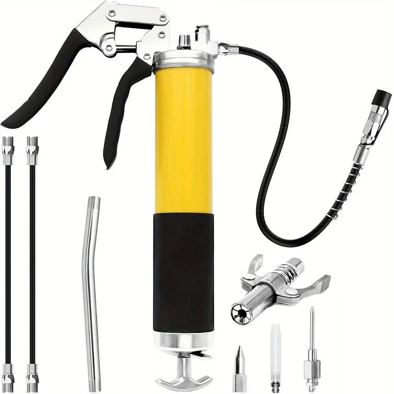 7000PSI Heavy Duty Grease Gun Kit - Professional Oil Lubrication Tool for Car Truck SUV Vehicle Maintenance & Repair
7000PSI Heavy Duty Grease Gun Kit - Professional Oil Lubrication Tool for Car Truck SUV Vehicle Maintenance & Repair