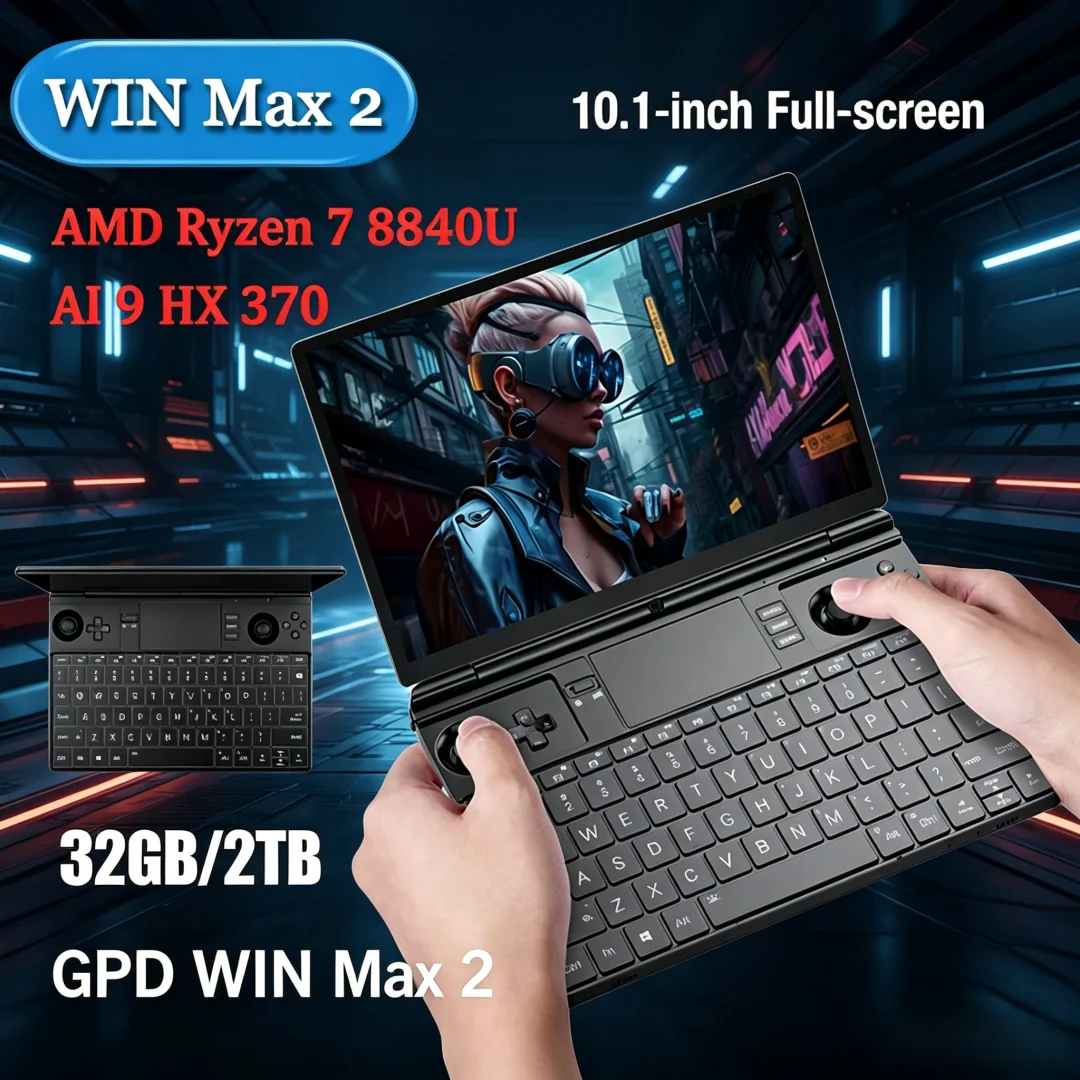 GPD 2025 WIN Max 2 Gaming Laptop - Cutting Edge Tech with 32GB RAM 1TB/2TB SSD AMD 8840U CPU AI9 HX370 Processor Mini PC for Ext
GPD 2025 WIN Max 2 Gaming Laptop - Cutting Edge Tech with 32GB RAM 1TB/2TB SSD AMD 8840U CPU AI9 HX370 Processor Mini PC for Ext