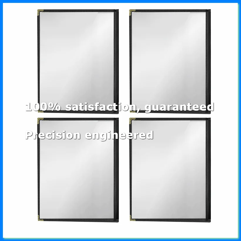 12 Pack Cafe Style Menu Cover, Double Edge, Crystal Clear Vinyl (Black, 2 Pages/4 Views - 8.5 Inch X 11 Inch)-A69M
12 Pack Cafe Style Menu Cover, Double Edge, Crystal Clear Vinyl (Black, 2 Pages/4 Views - 8.5 Inch X 11 Inch)-A69M