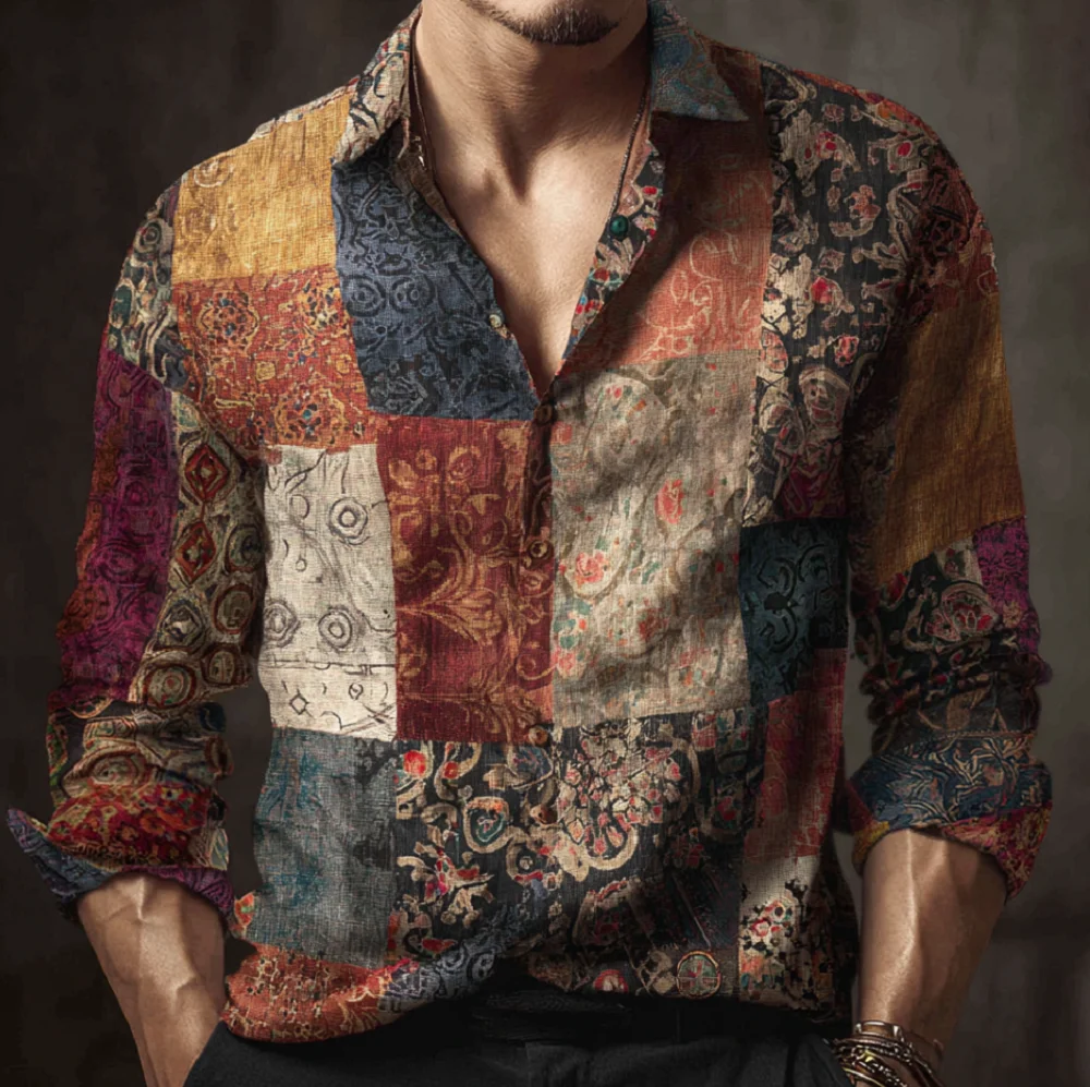  Vintage New Men's 3D Art Printed Shirt Casual Linen Style Long Sleeve Lapel Collar Top Fashion Beige Oversized Top
Vintage New Men's 3D Art Printed Shirt Casual Linen Style Long Sleeve Lapel Collar Top Fashion Beige Oversized Top