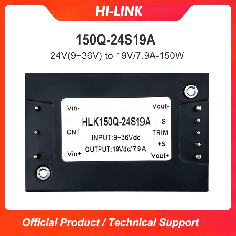 HLK-150Q-24S19A 150W DC-DC Power Module 9-36VDC Input 19V 7.9A 1/4 Brick Power Supply 4:1 Wide Input For Industrial & Railway
HLK-150Q-24S19A 150W DC-DC Power Module 9-36VDC Input 19V 7.9A 1/4 Brick Power Supply 4:1 Wide Input For Industrial & Railway