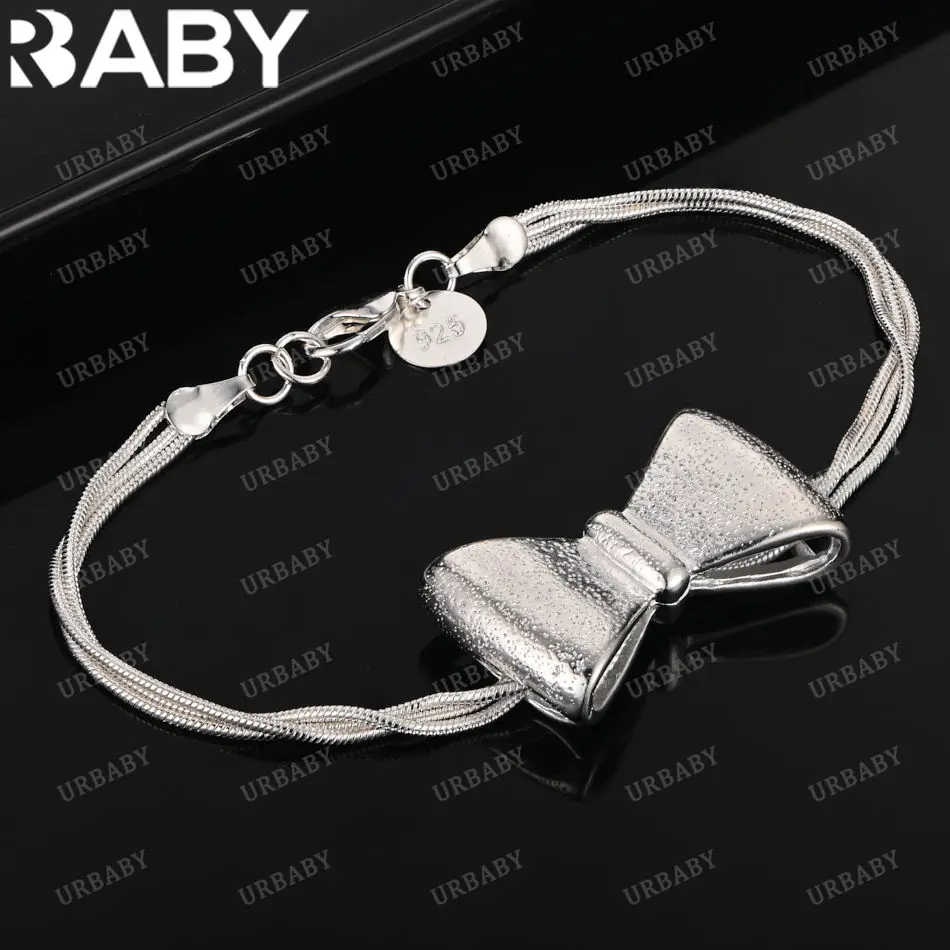 URBABY 925 Sterling Silver Big Bow Bracelets For Women Trend Birthday Gifts Fashion Party Fine Jewelry
URBABY 925 Sterling Silver Big Bow Bracelets For Women Trend Birthday Gifts Fashion Party Fine Jewelry