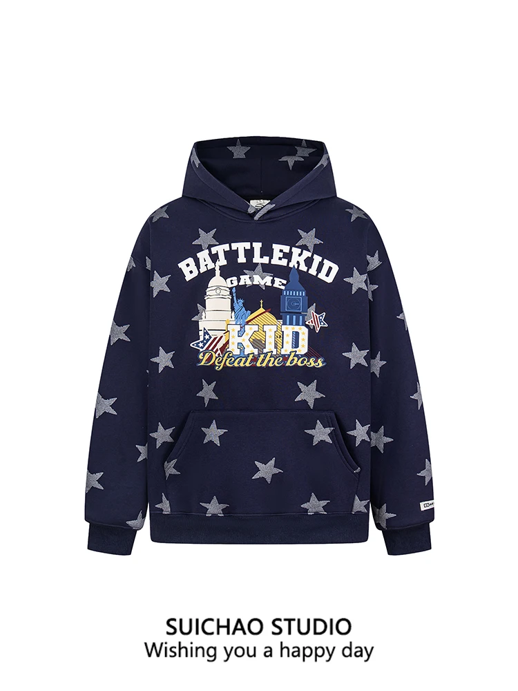 Мужская теплая повседневная толстовка Suichao в американском ретро-стиле с вышивкой в виде пятиконечной звезды и замка, с длинными рукавами
Мужская теплая повседневная толстовка Suichao в американском ретро-стиле с вышивкой в виде пятиконечной звезды и замка, с длинными рукавами