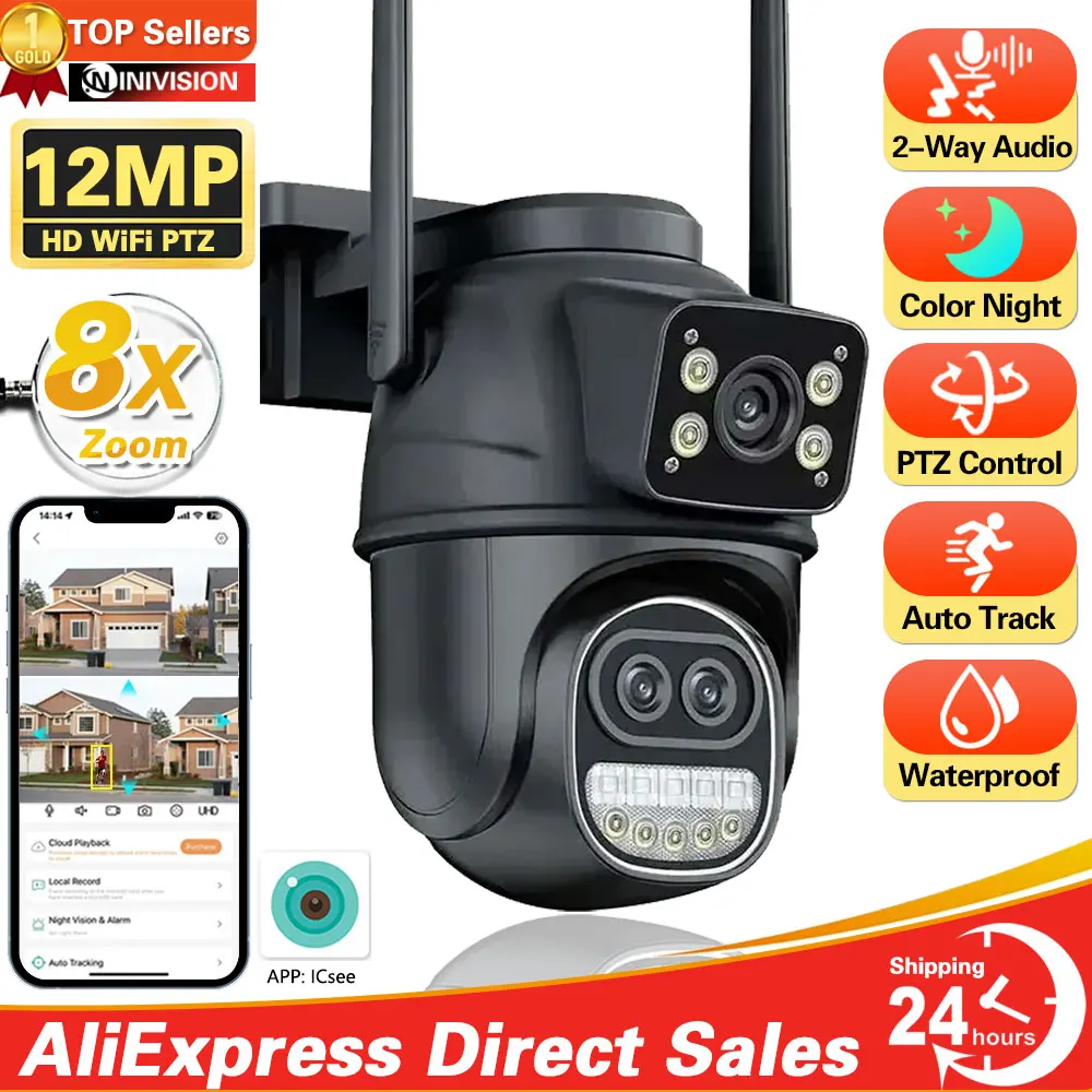 6K 12MP Security Camera 8X Zoom Three Lens Dual Screen Outdoor WiFi Home Protection IP Cam PTZ CCTV Video Surveillance Icsee
6K 12MP Security Camera 8X Zoom Three Lens Dual Screen Outdoor WiFi Home Protection IP Cam PTZ CCTV Video Surveillance Icsee
