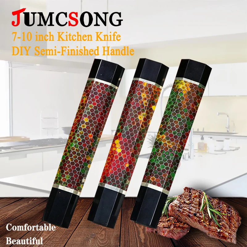 JUMCSONG Mixed Color Resin Handle DIY Chef Knife Santoku Assembly Accessories Kitchen Japanese Octagonal Handle
JUMCSONG Mixed Color Resin Handle DIY Chef Knife Santoku Assembly Accessories Kitchen Japanese Octagonal Handle