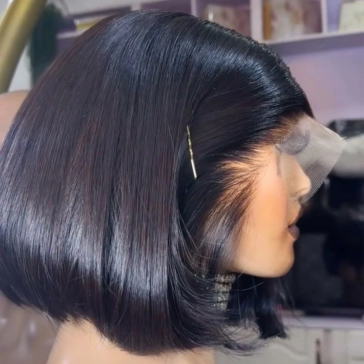 Black 13x4 HD Short Bob Lace Wig Straight Medium Part Glueless Pre Plucked Synthetic And Blend High Quality Clearance perruque
Black 13x4 HD Short Bob Lace Wig Straight Medium Part Glueless Pre Plucked Synthetic And Blend High Quality Clearance perruque