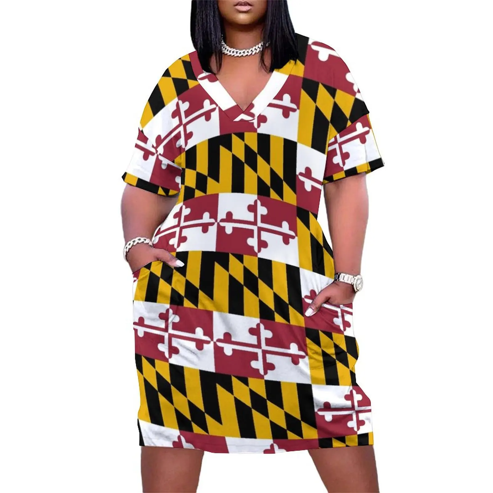 Flag of Maryland Loose Pocket Dress women's evening dresses birthday dress ceremony dresses
Flag of Maryland Loose Pocket Dress women's evening dresses birthday dress ceremony dresses