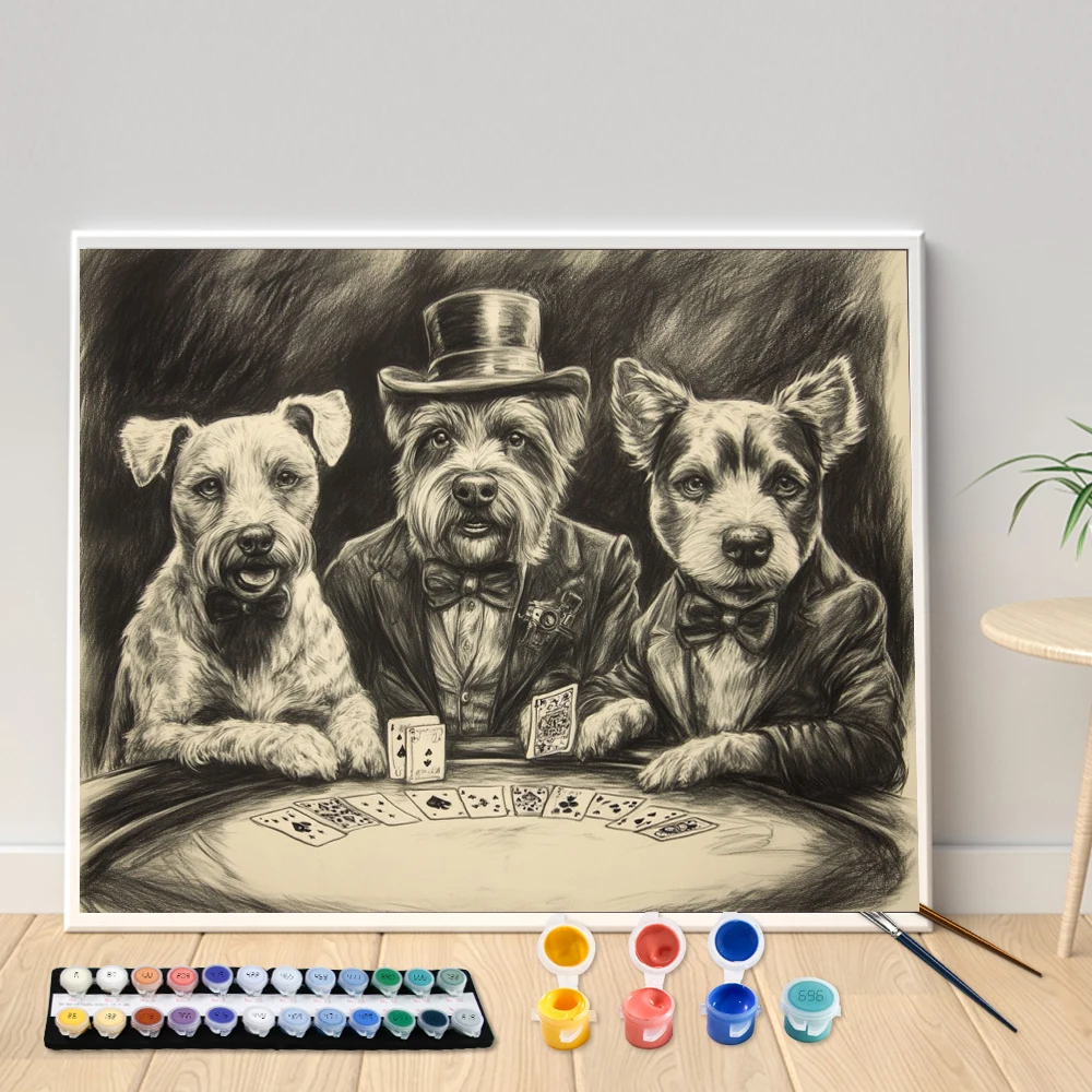 Digital Acrylic Painting Kit DIY Three dogs in suits Hand Art Canvas Hand Painted Home Decor Personalized Surprise Gift
Digital Acrylic Painting Kit DIY Three dogs in suits Hand Art Canvas Hand Painted Home Decor Personalized Surprise Gift