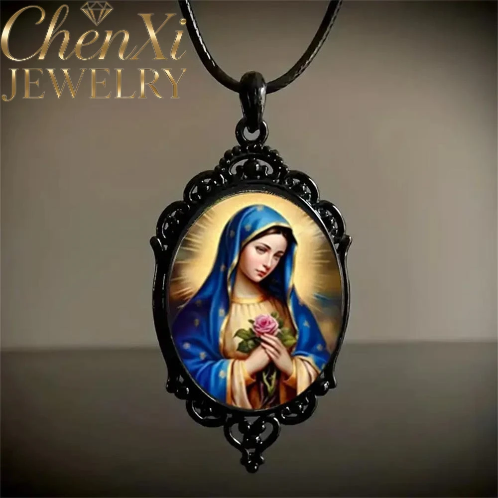 High-End Virgin Mary Priest Pattern Oval Lace Glass Pendant Luxury Quality Fashion Fine Jewelry Exquisite Elegant Charms Mascots
High-End Virgin Mary Priest Pattern Oval Lace Glass Pendant Luxury Quality Fashion Fine Jewelry Exquisite Elegant Charms Mascots