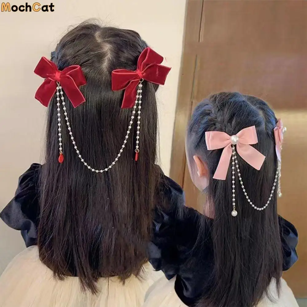 Sweet Tassel Bowknot Hair Clip Hair Side Clip Pearl Chain Bow Tassel Hairpin Korean Style Headwear Ribbon Bow Barrettes Party
Sweet Tassel Bowknot Hair Clip Hair Side Clip Pearl Chain Bow Tassel Hairpin Korean Style Headwear Ribbon Bow Barrettes Party