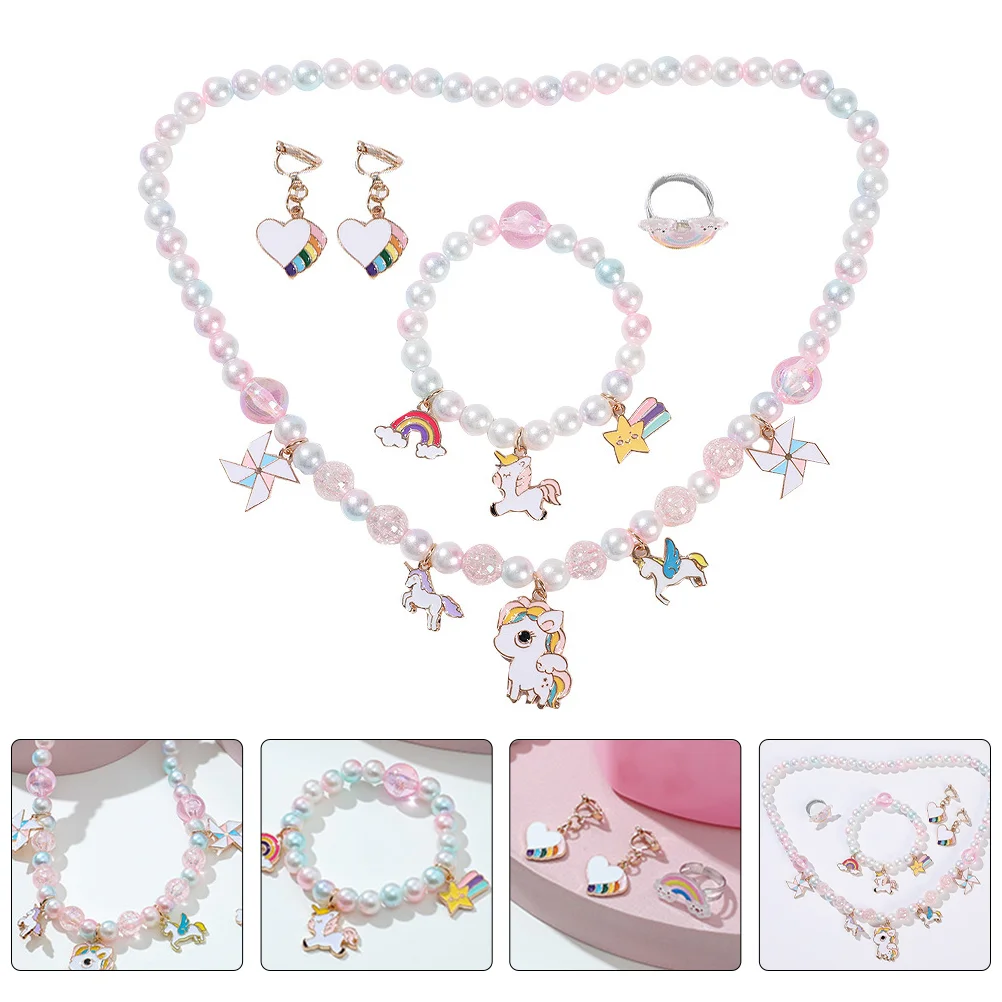 Children's Jewelry Ornament Necklace and Bracelet Little Girl Childrens Toys Acrylic Decor Kid Beads Pearl Beaded Set
Children's Jewelry Ornament Necklace and Bracelet Little Girl Childrens Toys Acrylic Decor Kid Beads Pearl Beaded Set