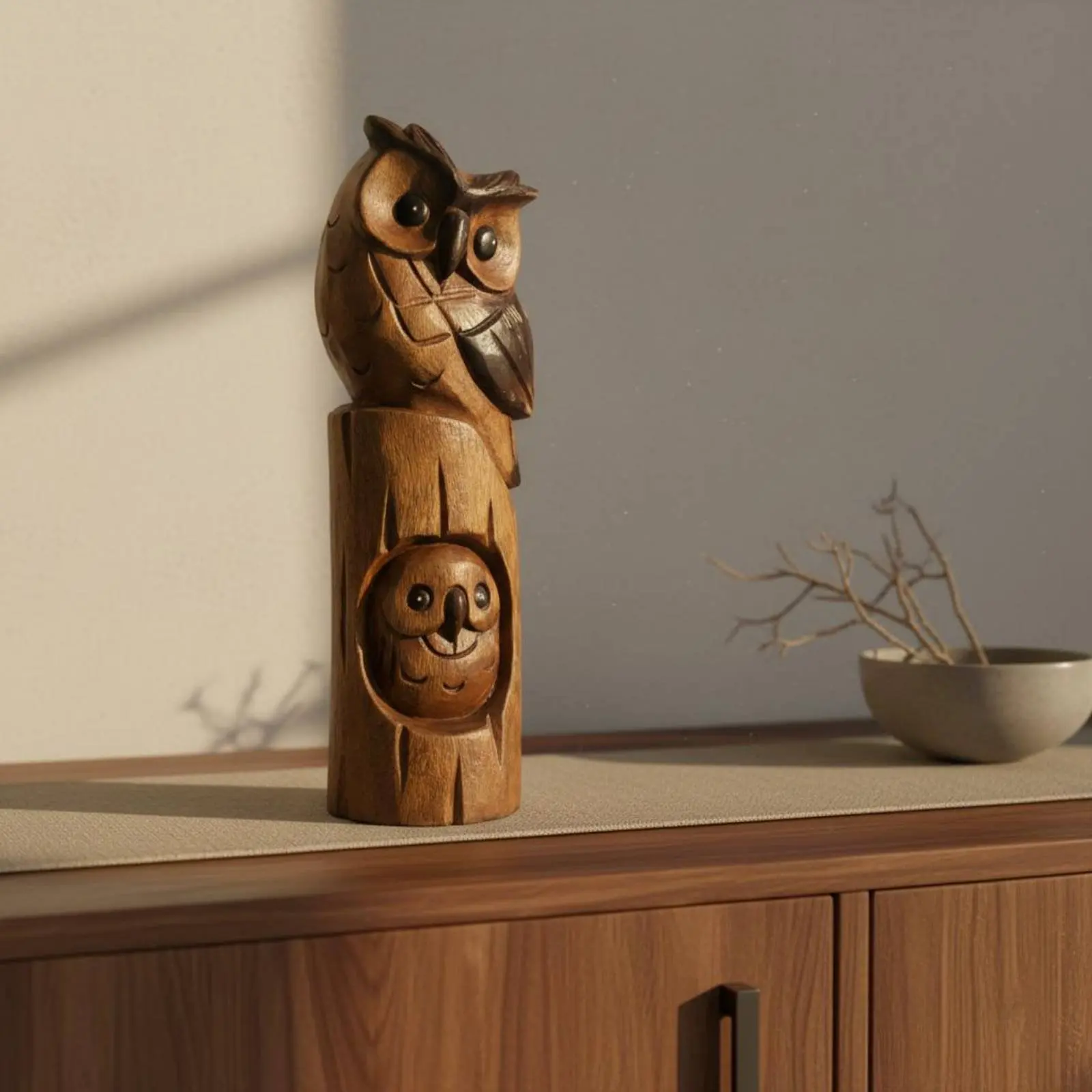 Wooden Owl Statue Handmade Wooden Owl Figurine Home Decor Rustic for Living Room, Cabinet Top
Wooden Owl Statue Handmade Wooden Owl Figurine Home Decor Rustic for Living Room, Cabinet Top