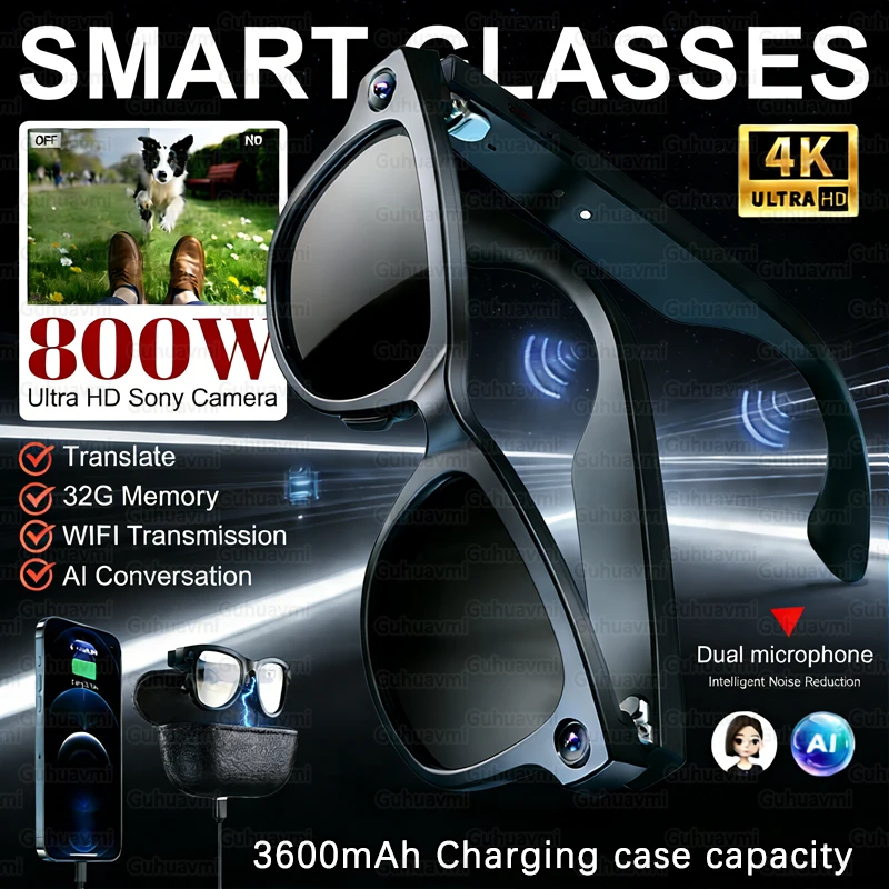 2026 New 8MP HD Camera Smart Glasses ChatGPT Bluetooth Call 3600Mah Battery Voice Assistant AI Translate Identify Objects Smart
2026 New 8MP HD Camera Smart Glasses ChatGPT Bluetooth Call 3600Mah Battery Voice Assistant AI Translate Identify Objects Smart