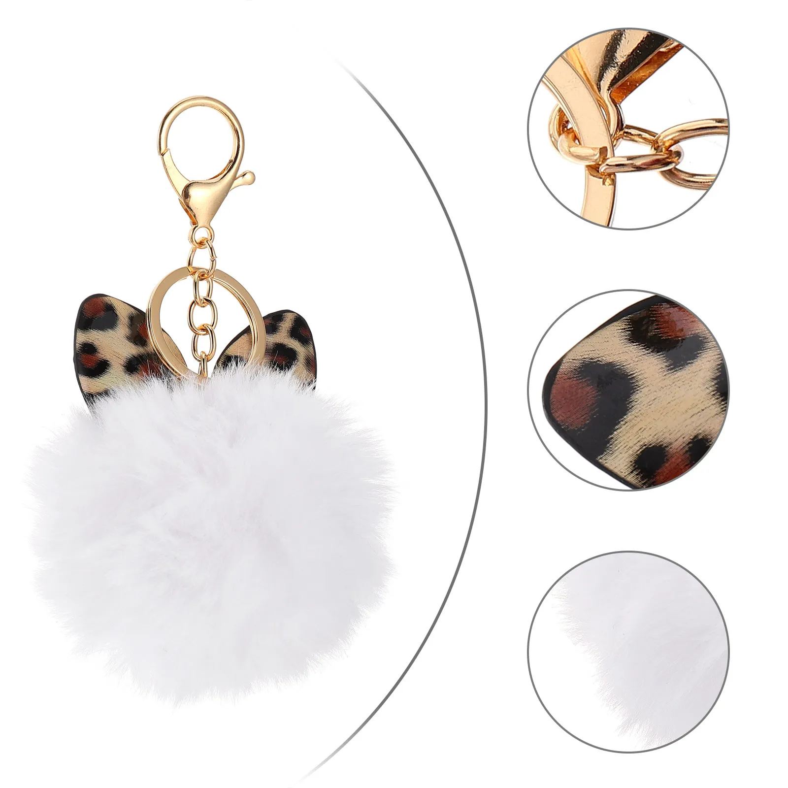 1Pcs Adorable Furry Ball Keychain Pendant for Bag Wallet Backpack Car Keys Gift - Leopard Print White Key Ring Holder Women Bag
1Pcs Adorable Furry Ball Keychain Pendant for Bag Wallet Backpack Car Keys Gift - Leopard Print White Key Ring Holder Women Bag