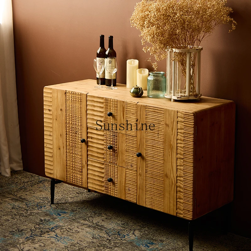Solid wood dining side cabinet, living room integrated storage against the wall, small side cabinet
Solid wood dining side cabinet, living room integrated storage against the wall, small side cabinet