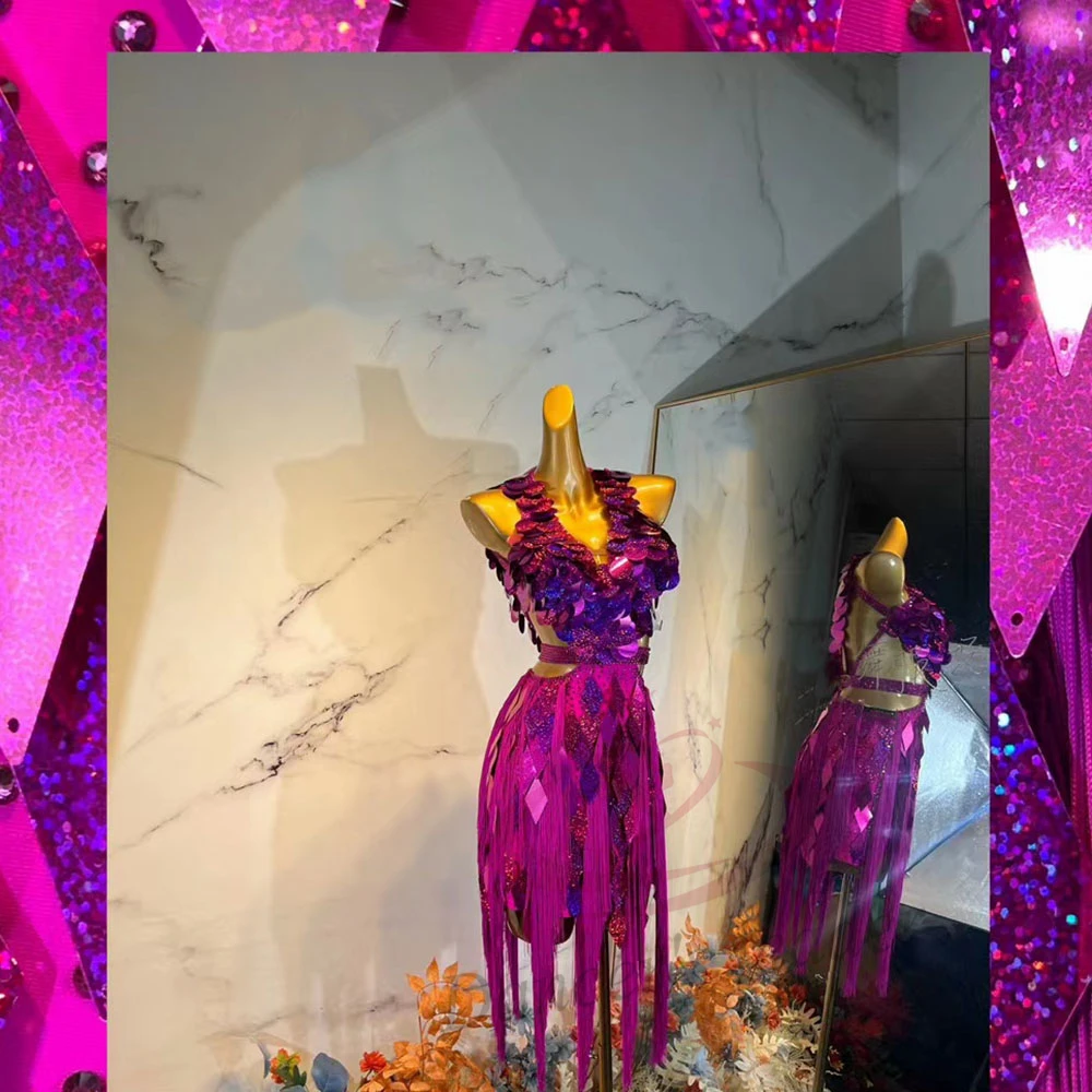 Latin Dance Professional Dress High-end Custom Purple Super Sequins Tango Women Adult Standard Stage Professional Clothing
Latin Dance Professional Dress High-end Custom Purple Super Sequins Tango Women Adult Standard Stage Professional Clothing