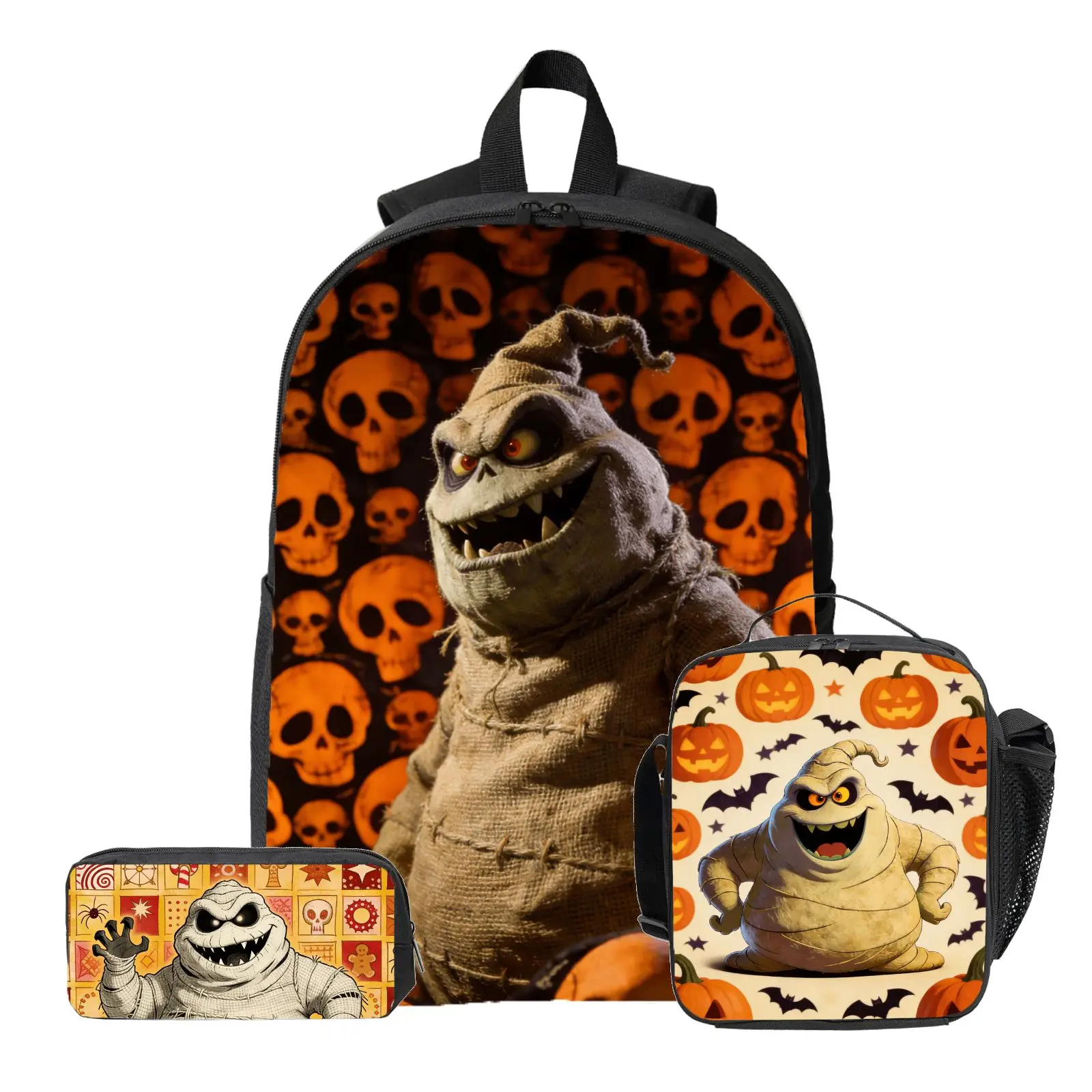 3pc Disney Oogie Boogie Man Backpack, Pencil Case, Lunch Bag, High-Quality Cute Casual Shoulder Bag for Everyday Use
3pc Disney Oogie Boogie Man Backpack, Pencil Case, Lunch Bag, High-Quality Cute Casual Shoulder Bag for Everyday Use