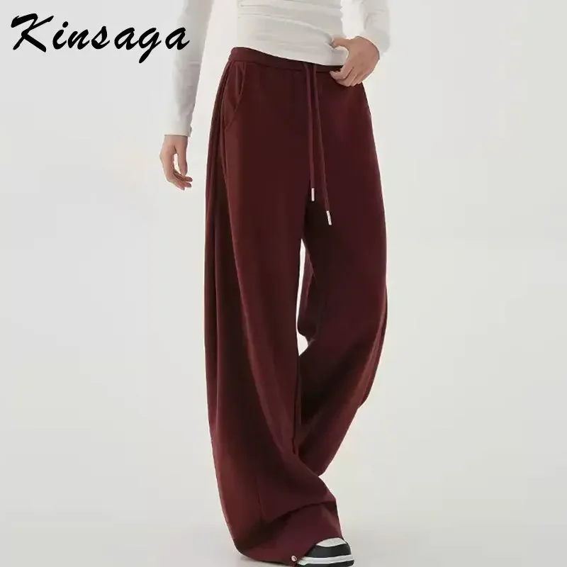 Kinsaga Loose Lazy Angola Red Baggy Sweatpants Women Pear Shape Slimming Drawstring Waist Straight Drape Mopping Sports Pants
Kinsaga Loose Lazy Angola Red Baggy Sweatpants Women Pear Shape Slimming Drawstring Waist Straight Drape Mopping Sports Pants