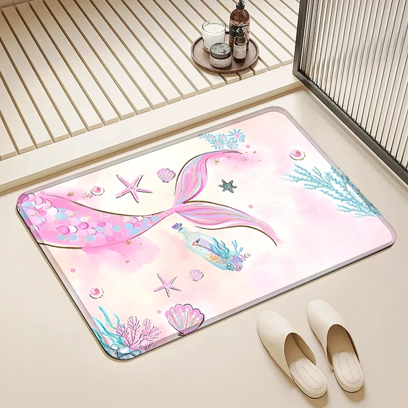 Pink Mermaid Tail Door Mat Non-Slip Soft Floor Rug for Home Bathroom Kitchen Kids Room Decor
Pink Mermaid Tail Door Mat Non-Slip Soft Floor Rug for Home Bathroom Kitchen Kids Room Decor