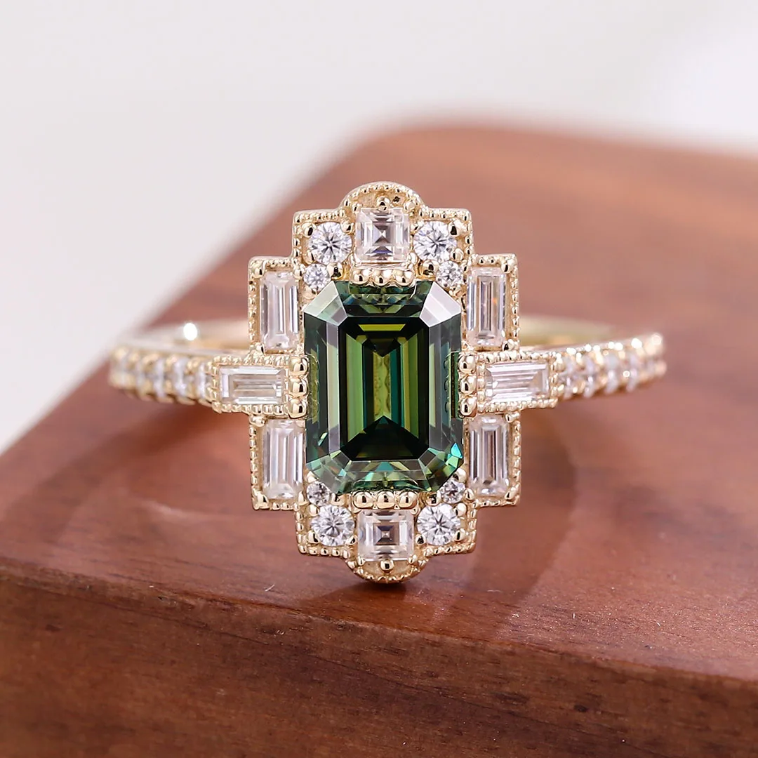 Provence 10K Yellow Gold Cocktail Ring With 6*8mm Lab Emerald Gem For Women Luxury Engagement Ring Half Pave Band Anniversary
Provence 10K Yellow Gold Cocktail Ring With 6*8mm Lab Emerald Gem For Women Luxury Engagement Ring Half Pave Band Anniversary
