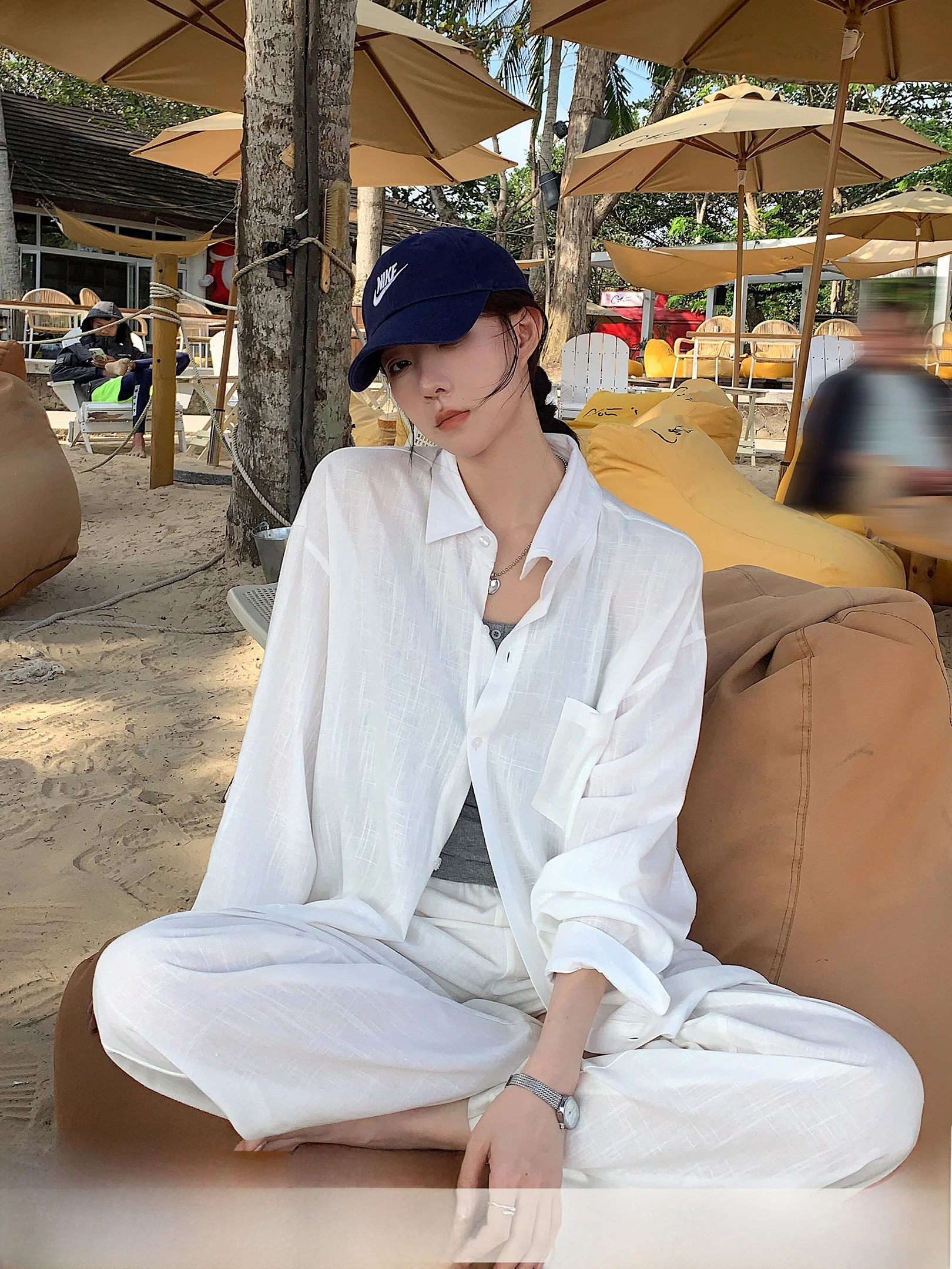 Bangkok Holiday Women's Linen Shirt Set Physical Sun Protection Wide Leg Pants Two Piece Set Fashionable Autumn Spring Summer
Bangkok Holiday Women's Linen Shirt Set Physical Sun Protection Wide Leg Pants Two Piece Set Fashionable Autumn Spring Summer