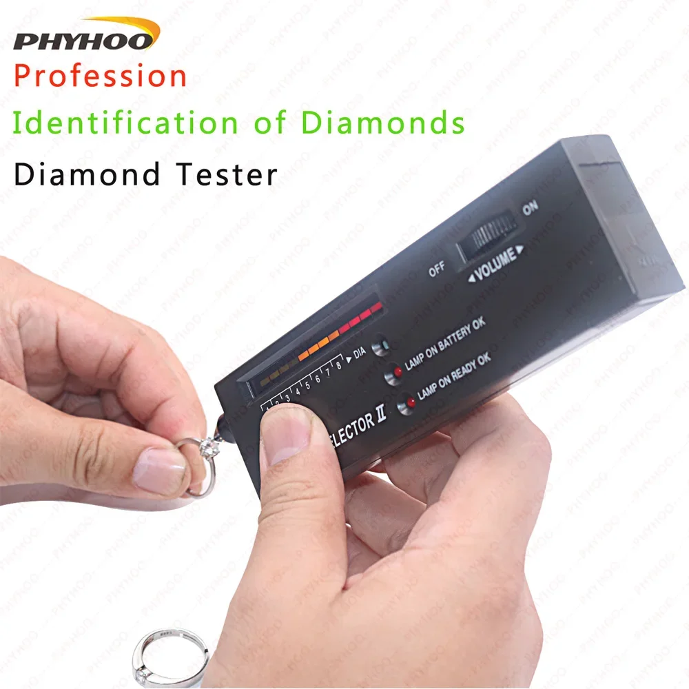 PHYHOO Electronic Portable Diamond Tester Diamond Selector II Moissanite Gemstone LED Indicator Jewelry Tester Tool
PHYHOO Electronic Portable Diamond Tester Diamond Selector II Moissanite Gemstone LED Indicator Jewelry Tester Tool