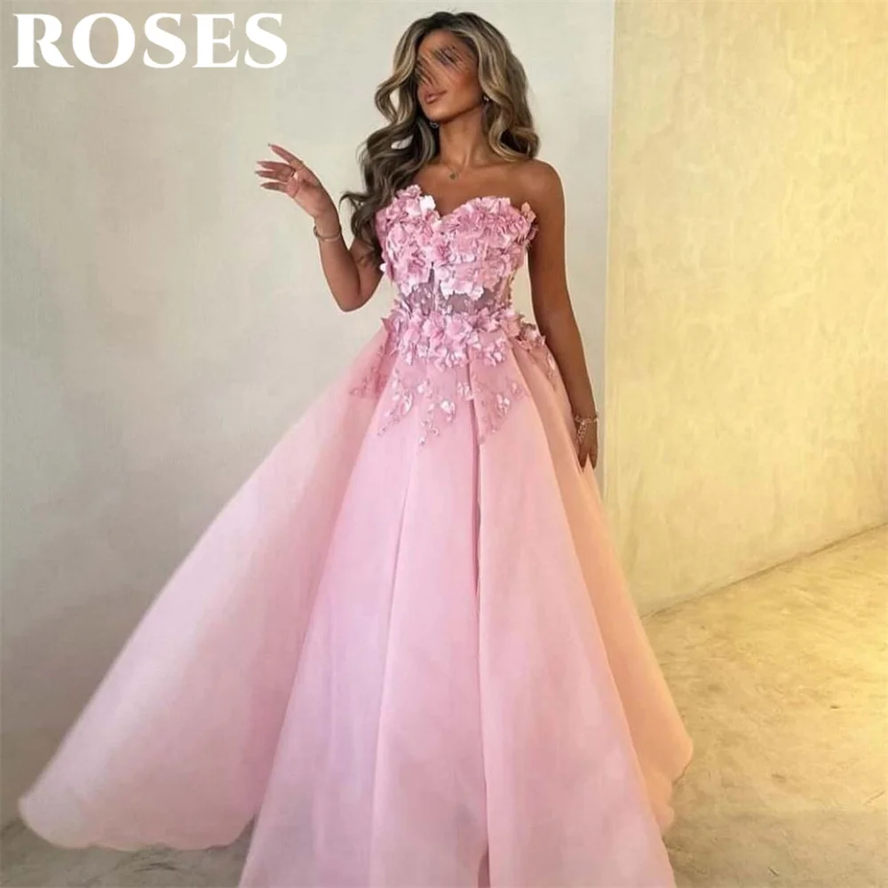 ROSES Pink Elegant A-Line Prom Dress Sweetheart Pleats Party Dress Applique Wedding Party Dress for Woman robe de bal Customized
ROSES Pink Elegant A-Line Prom Dress Sweetheart Pleats Party Dress Applique Wedding Party Dress for Woman robe de bal Customized