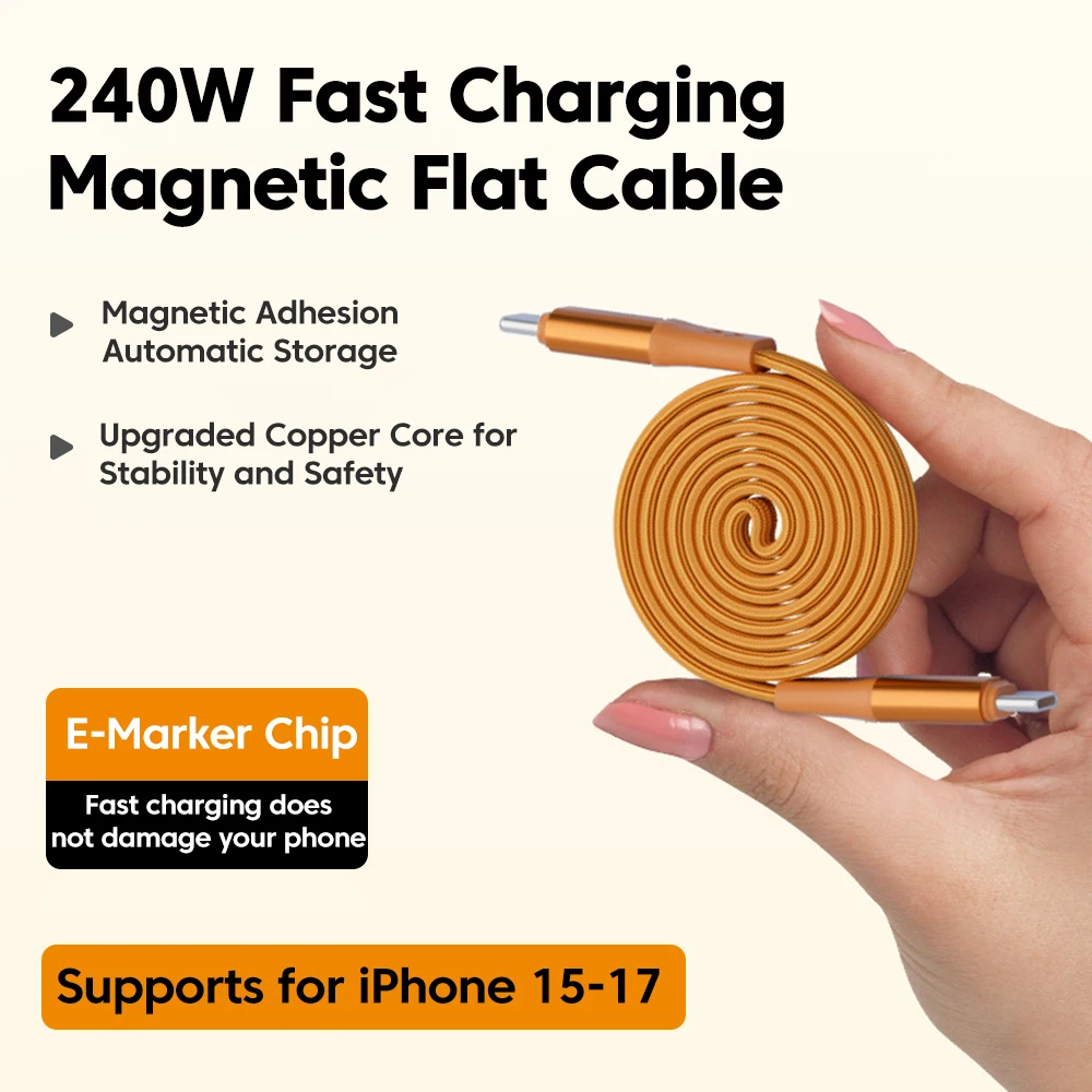 Кабель для быстрой зарядки данных 240 Вт, магнитный кабель типа C к типу C, 1 м, кабель для быстрой зарядки USB типа C для iphone 15 16 17 Samsung Phone
Кабель для быстрой зарядки данных 240 Вт, магнитный кабель типа C к типу C, 1 м, кабель для быстрой зарядки USB типа C для iphone 15 16 17 Samsung Phone