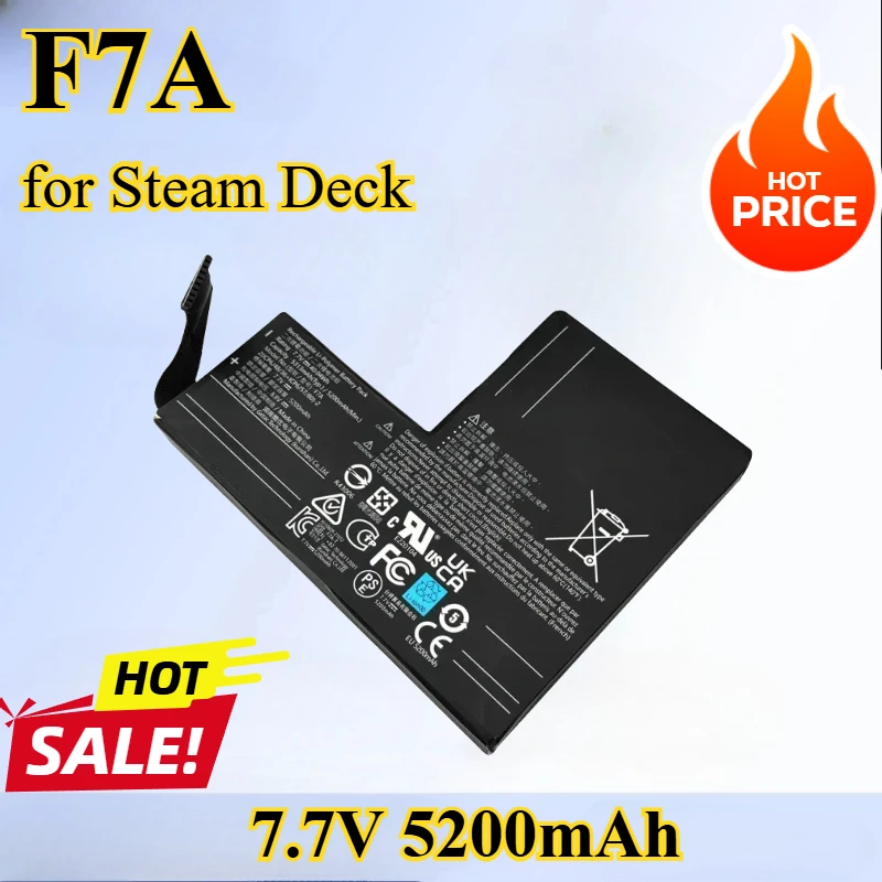 F7A 5200mAh 7.7V Lithium Polymer Replacement Battery Suitable for Steam Deck Handheld Game Controller Rechargeable Battery
F7A 5200mAh 7.7V Lithium Polymer Replacement Battery Suitable for Steam Deck Handheld Game Controller Rechargeable Battery