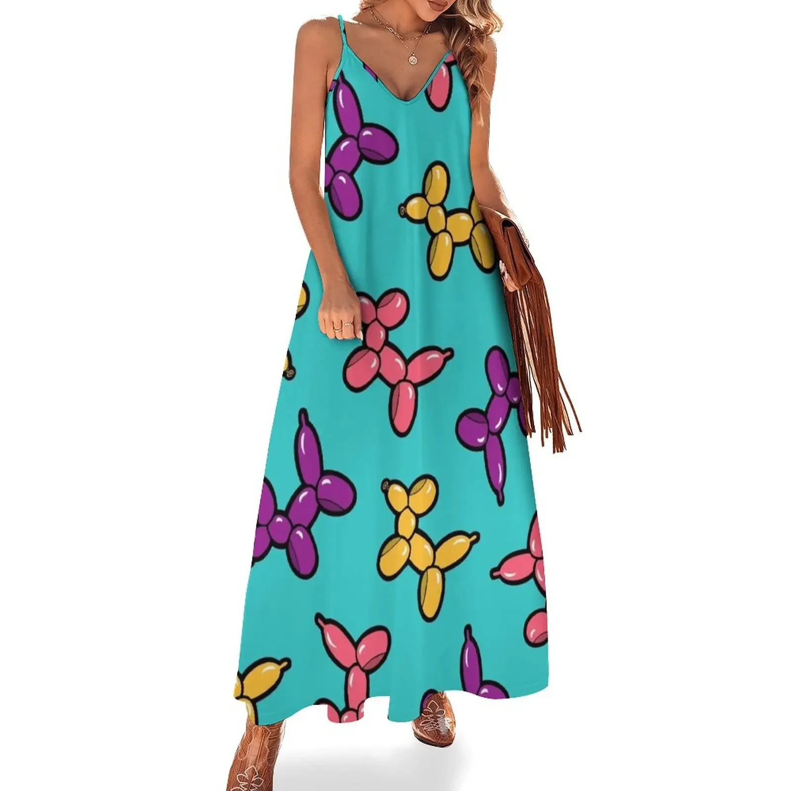Balloon Animal Dogs Pattern in Blue Sleeveless Dress Clothing women's fashion dresses
Balloon Animal Dogs Pattern in Blue Sleeveless Dress Clothing women's fashion dresses