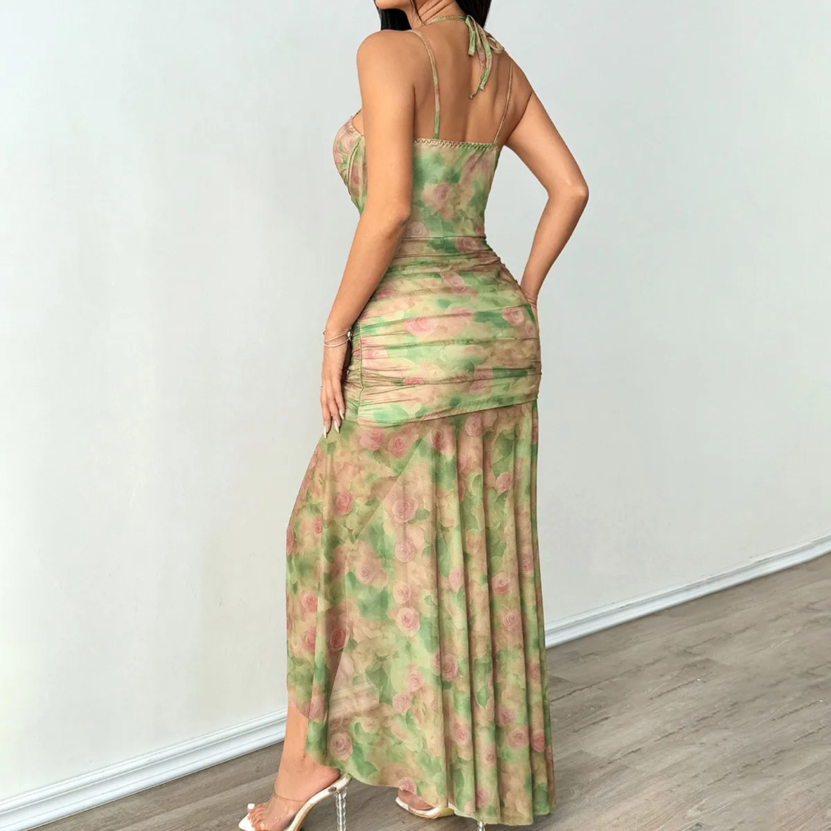 Summer Spaghetti Strap Mesh Dress Floral Print Sheer Halter Neck Women's Evening Mini Corset High Waist
Summer Spaghetti Strap Mesh Dress Floral Print Sheer Halter Neck Women's Evening Mini Corset High Waist