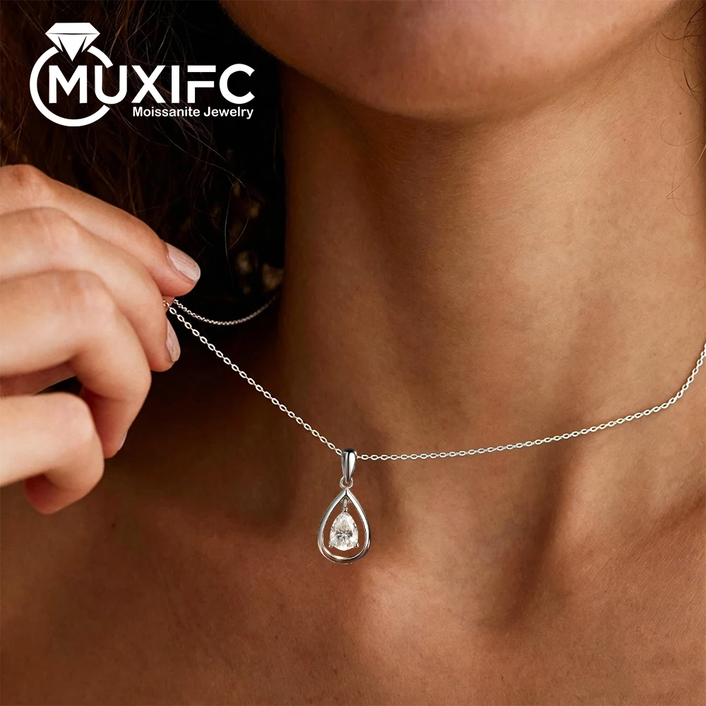 1ct Pear Cut Moissanite Pendant Necklace for Women 925 Sterling Silver Teardrop Solitaire Choker with GRA Certificate Jewelry
1ct Pear Cut Moissanite Pendant Necklace for Women 925 Sterling Silver Teardrop Solitaire Choker with GRA Certificate Jewelry