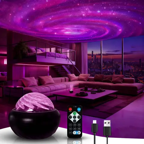 Galaxy Starry Sky LED Projector USB Nightlight, Bedroom, Party, Christmas, Wedding Atmosphere Decorative Lights.