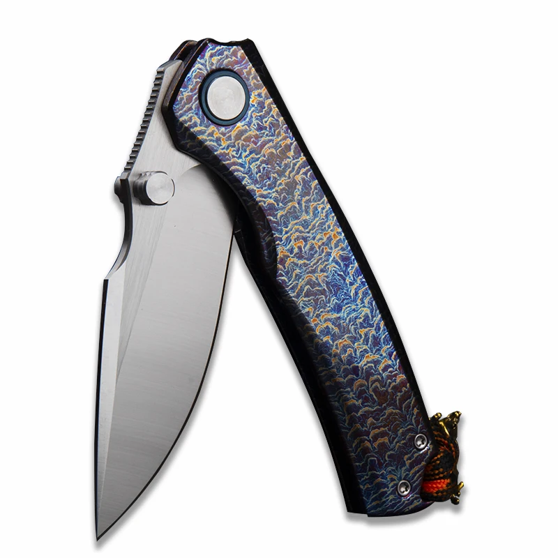 High-End VG10 Satin Finished Folding Knife, Anodized Blue Titanium Handle, EDC Collectible Pocket Knife for Outdoor Use
High-End VG10 Satin Finished Folding Knife, Anodized Blue Titanium Handle, EDC Collectible Pocket Knife for Outdoor Use