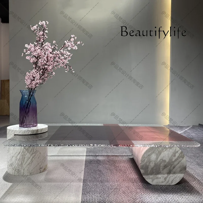 R Coffee Table Square Designer Coffee Table High-end Glass Light Luxury Modern Marble Living Room Simple
R Coffee Table Square Designer Coffee Table High-end Glass Light Luxury Modern Marble Living Room Simple