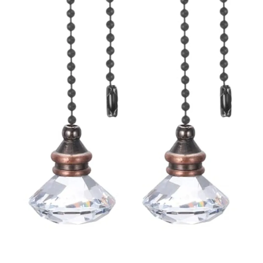 Ceiling Fan Pull Chain, 2 Pack 12" Decorative Diamond Pendant Chain Extender Charm Extension Pull String for Ceiling Fans Light
Ceiling Fan Pull Chain, 2 Pack 12" Decorative Diamond Pendant Chain Extender Charm Extension Pull String for Ceiling Fans Light