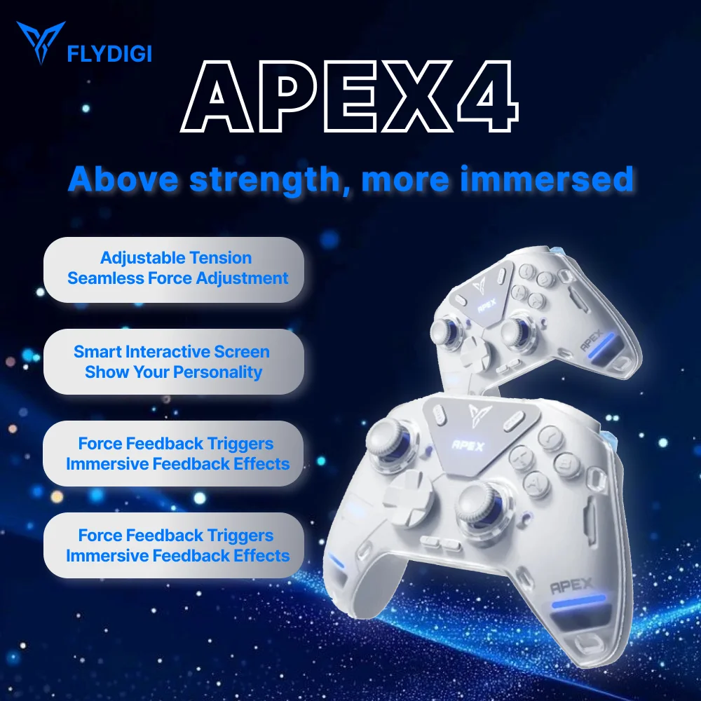 Bluetooth Wireless Gamepad Joystick Flydigi APEX 4 Force Feedback Triggers Game Controller For PC NS TV Mobile Games Gift Gaming
Bluetooth Wireless Gamepad Joystick Flydigi APEX 4 Force Feedback Triggers Game Controller For PC NS TV Mobile Games Gift Gaming