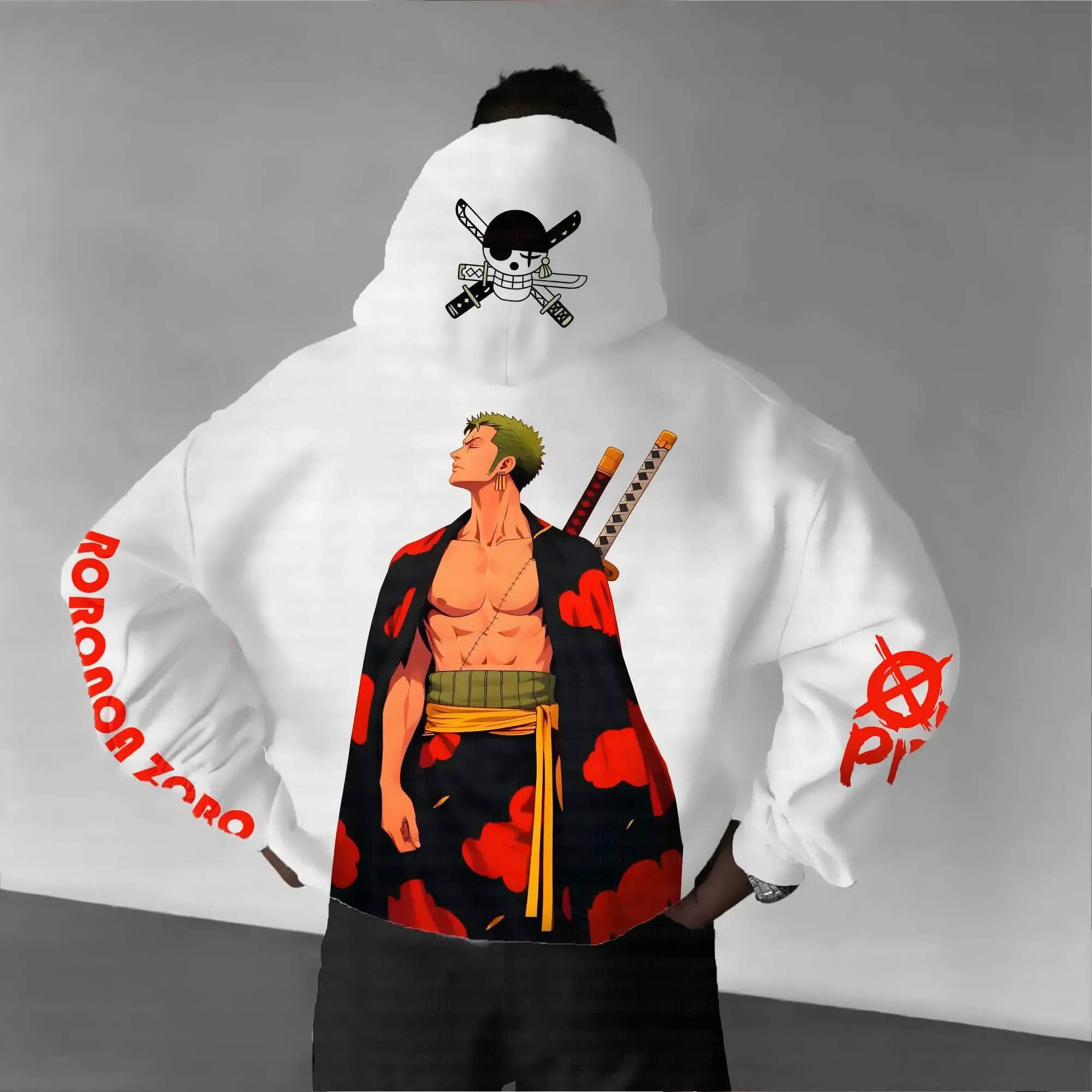 Bandai ONE PIECE New World Three Knives Stream Sauron с принтом осенне-зимний свитер с капюшоном Американский мужской свободный теплый топ
Bandai ONE PIECE New World Three Knives Stream Sauron с принтом осенне-зимний свитер с капюшоном Американский мужской свободный теплый топ