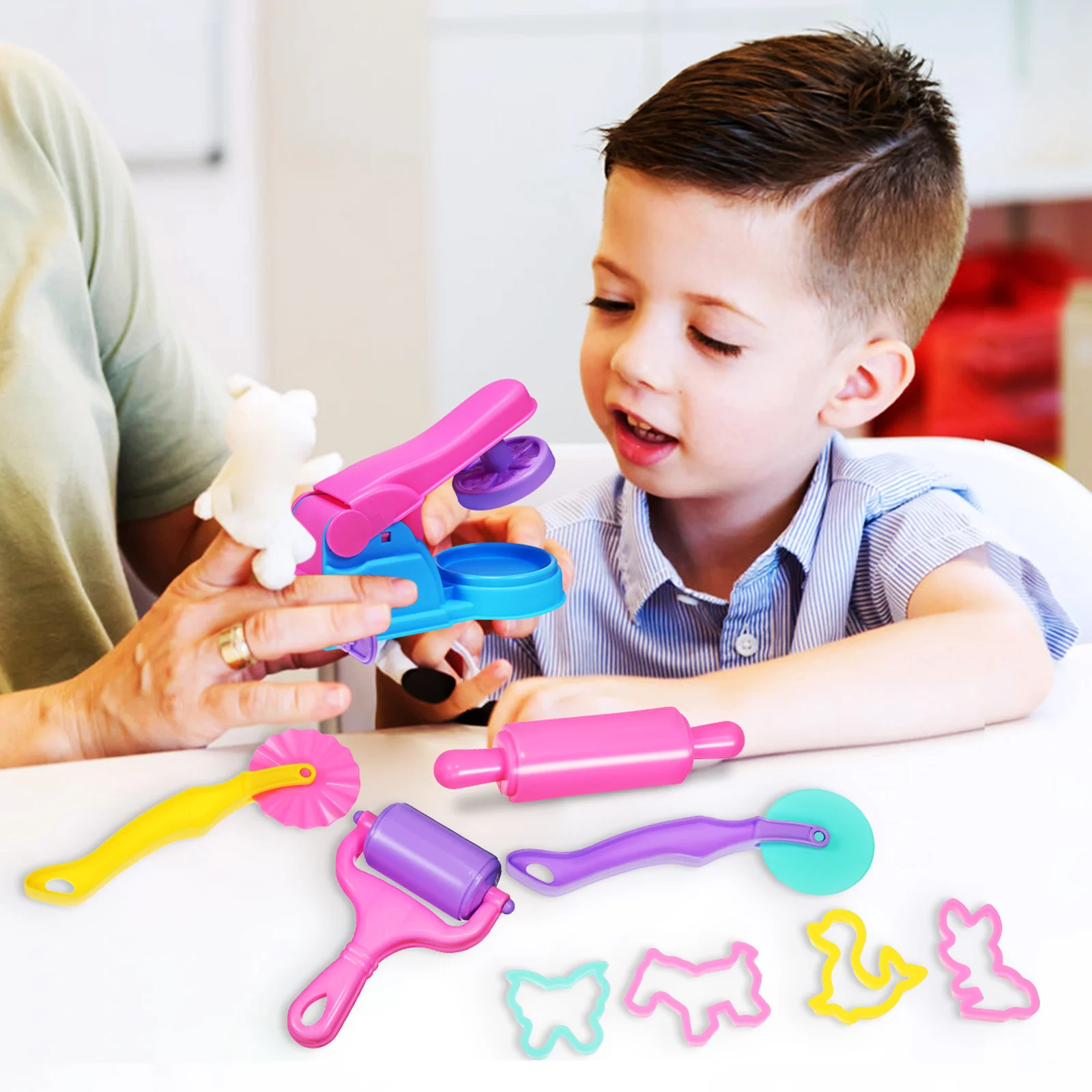 22Pcs Kids Dough Tools Set with Animal Molds and Clay Shaping Accessories Creative Baking Style Play Learning Gift for Children
22Pcs Kids Dough Tools Set with Animal Molds and Clay Shaping Accessories Creative Baking Style Play Learning Gift for Children