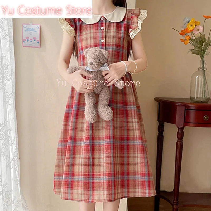 Yu Costume Kawaii Mori Girl Sweetheart Dress Sweet Peter Pan Collar Lace Flying Sleeve Preppy Style Elegant A-Line Women Dresses
Yu Costume Kawaii Mori Girl Sweetheart Dress Sweet Peter Pan Collar Lace Flying Sleeve Preppy Style Elegant A-Line Women Dresses