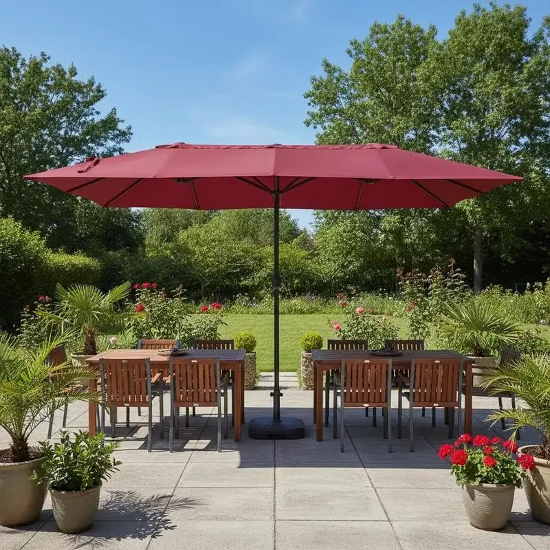 4.6m Double-Sided Patio Parasol Sun Umbrella-Wine Red
4.6m Double-Sided Patio Parasol Sun Umbrella-Wine Red