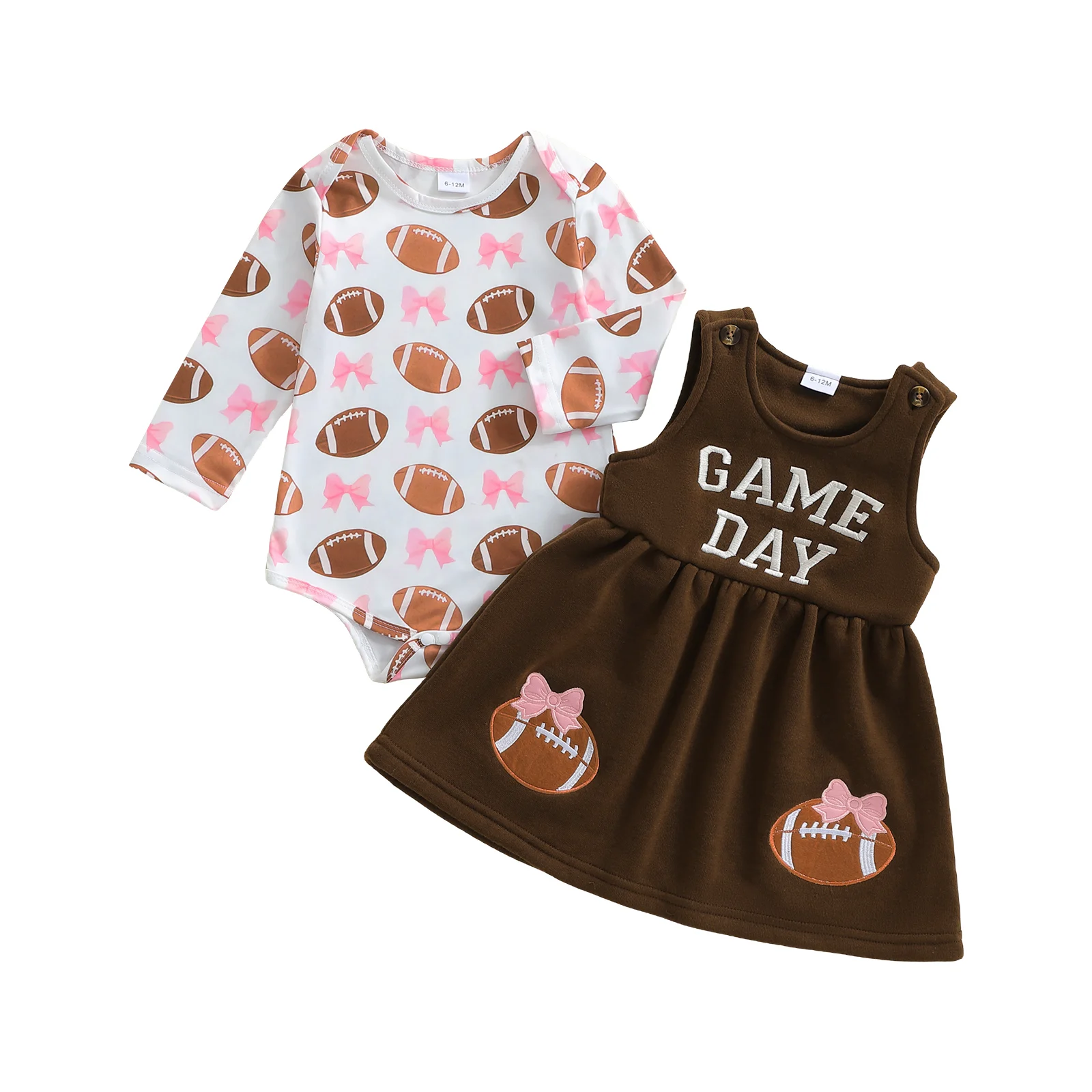 Комплекты одежды для маленьких девочек, модный комбинезон с длинными рукавами и принтом регби, платье с вышивкой, осенние наряды из 2 предметов
Комплекты одежды для маленьких девочек, модный комбинезон с длинными рукавами и принтом регби, платье с вышивкой, осенние наряды из 2 предметов